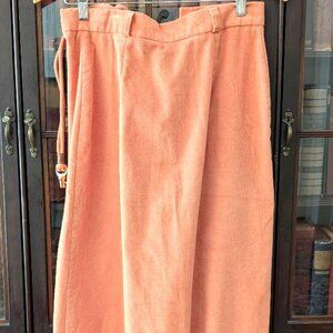Vintage Women's Corduroy Skirt in Peach